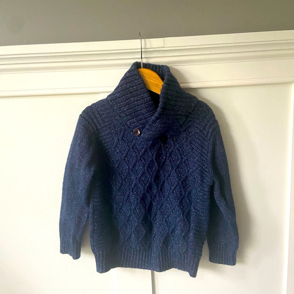 Cat & Jack Navy Cowl Neck Sweater